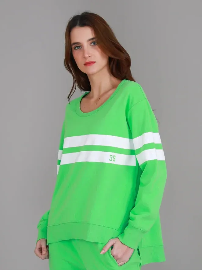 Theresa Stripe Jumper - Apple Green (Plus Size)