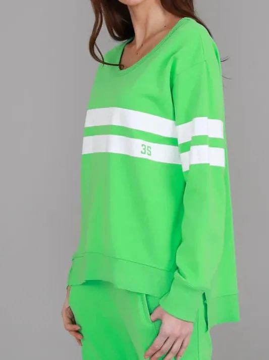 Theresa Stripe Jumper - Apple Green (Plus Size)