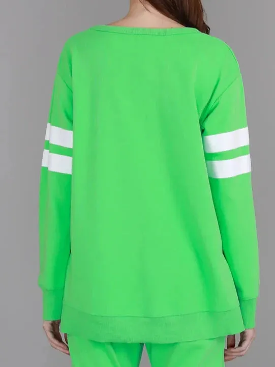 Theresa Stripe Jumper - Apple Green (Plus Size)