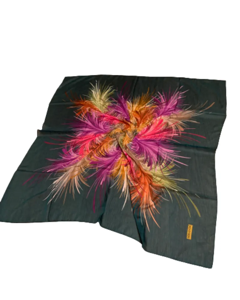 Tie Ur Knot Forest Green Feather Splatter Pre-Tied Bandanna with Full Non Slip Grip