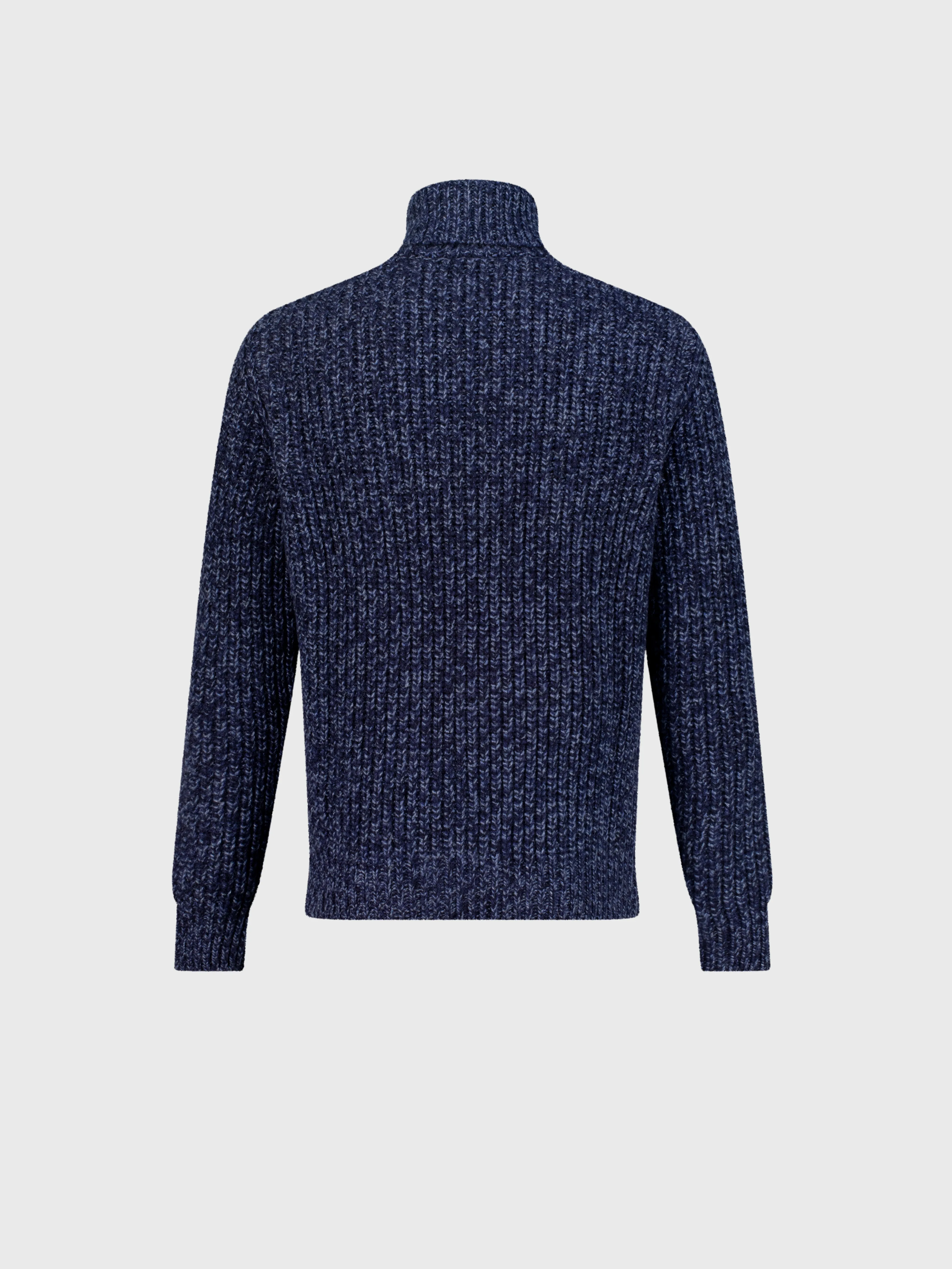 Turtleneck Knit Sweater in Cashmere Dark Navy