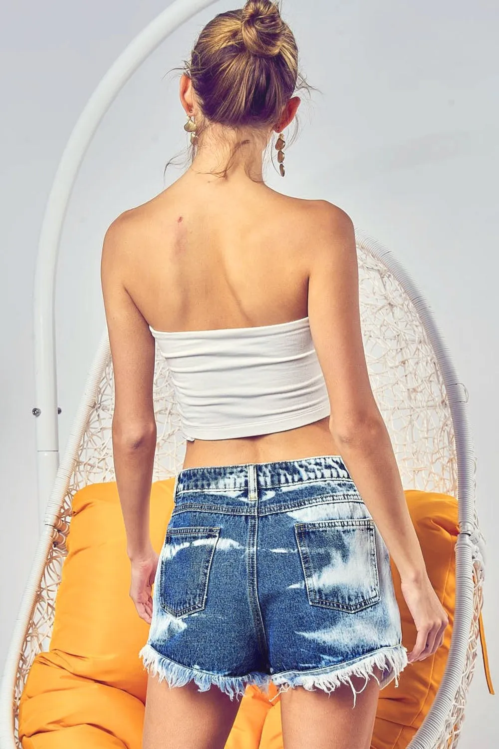 USA Bleached Denim Shorts