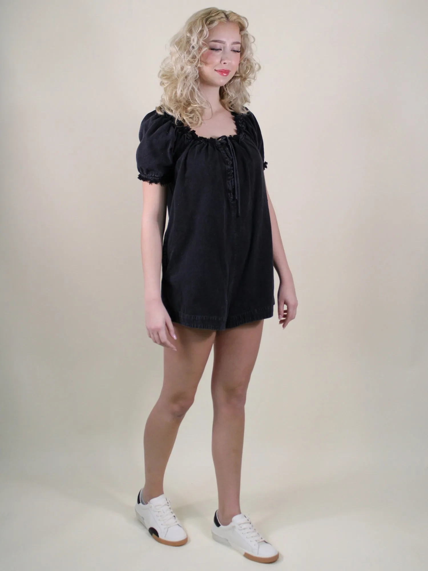 We The Free Daisy Denim Babydoll Romper