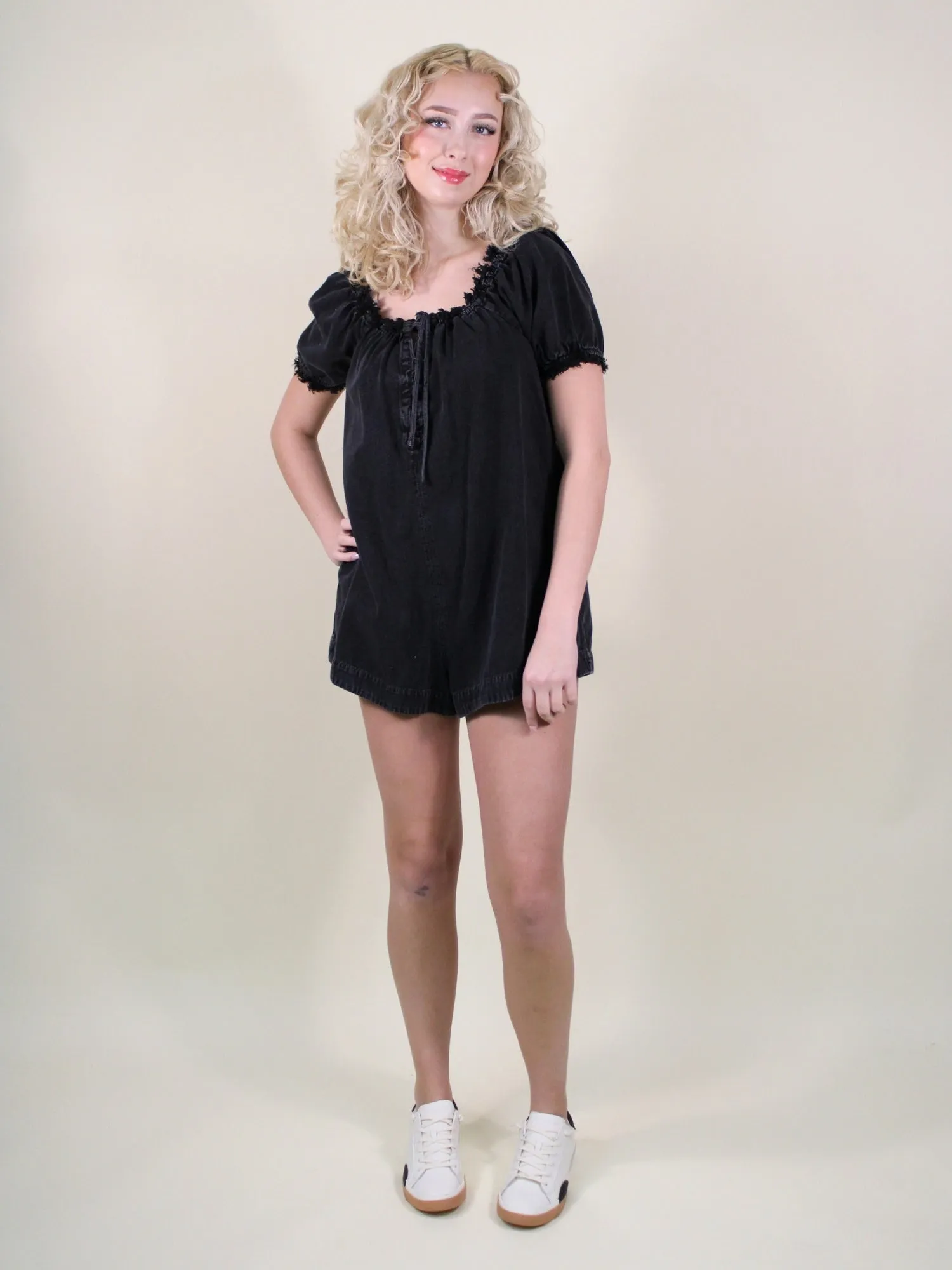 We The Free Daisy Denim Babydoll Romper