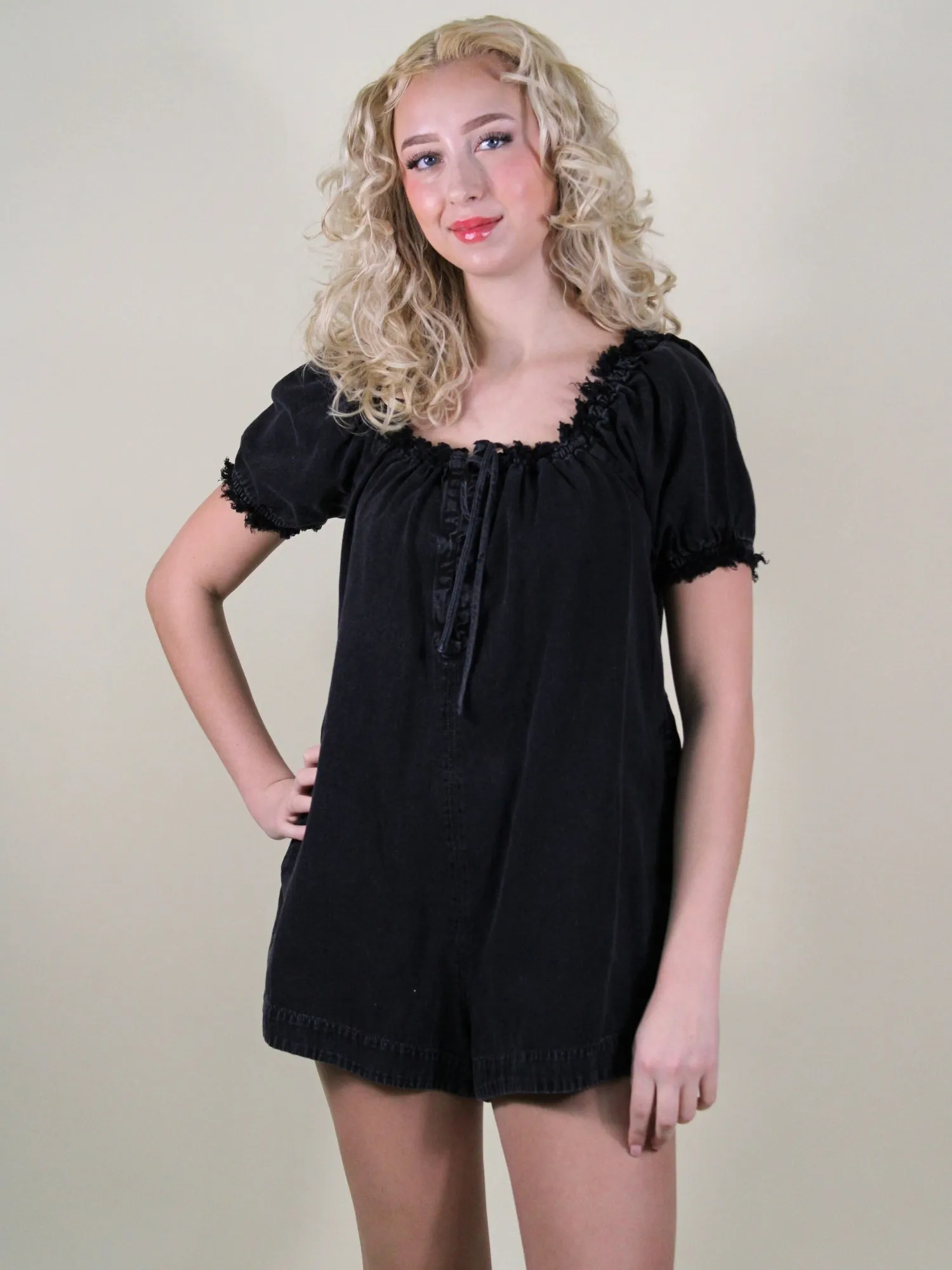 We The Free Daisy Denim Babydoll Romper