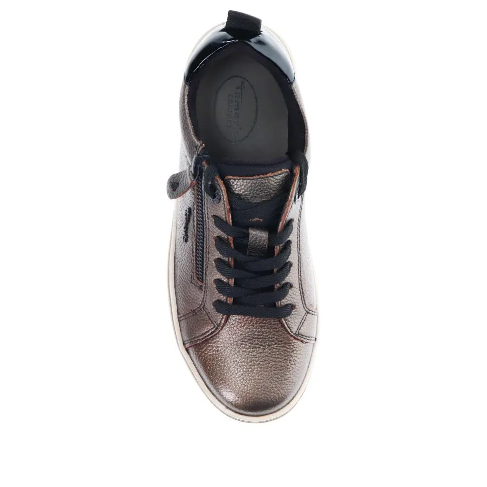 Wide-Fit Leather Lace-Up Trainers - JANA40503 / 326 066