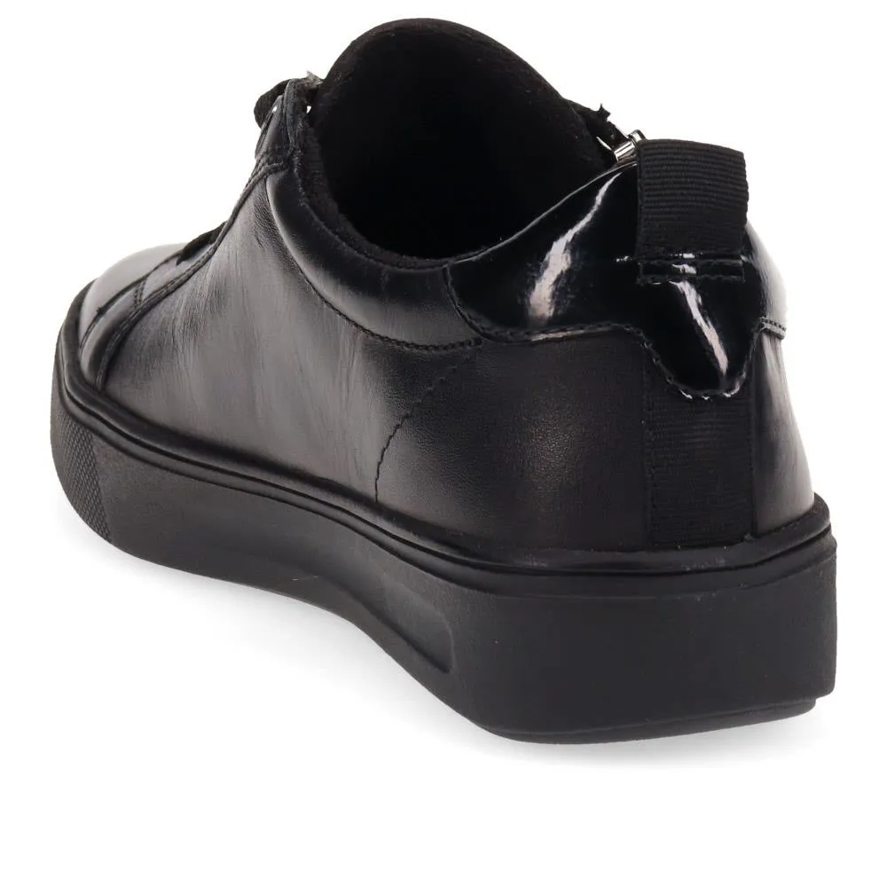 Wide-Fit Leather Lace-Up Trainers - JANA40503 / 326 066