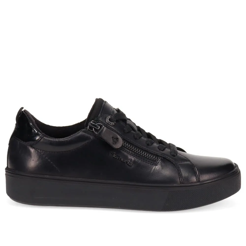 Wide-Fit Leather Lace-Up Trainers - JANA40503 / 326 066