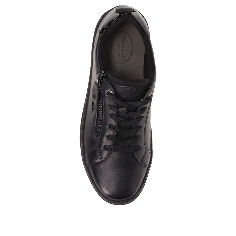 Wide-Fit Leather Lace-Up Trainers - JANA40503 / 326 066