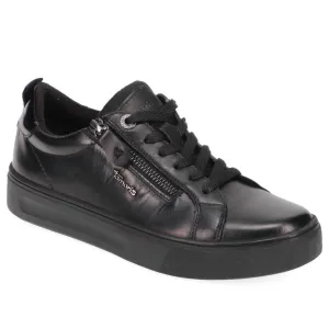 Wide-Fit Leather Lace-Up Trainers - JANA40503 / 326 066