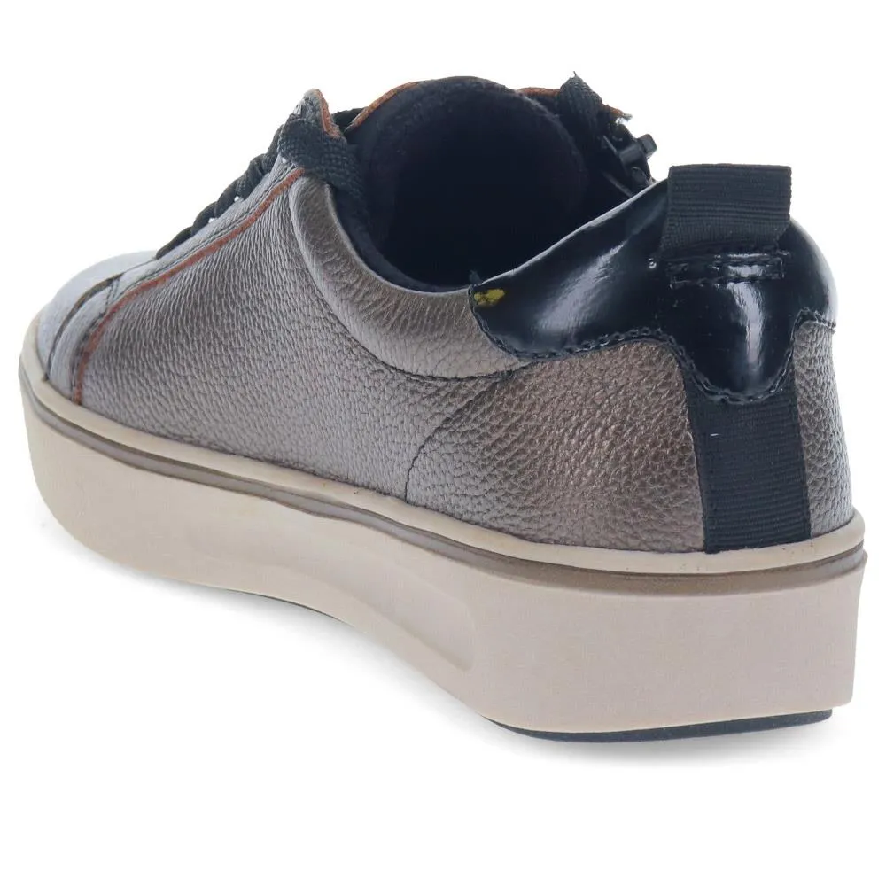 Wide-Fit Leather Lace-Up Trainers - JANA40503 / 326 066