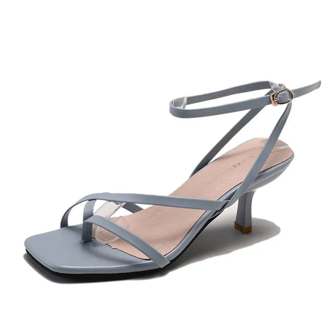 Women Pumps Summer Stiletto Ankle Strap Shoes Rome Sandals Woman Sexy Open Toe Party Sandals Fashion High Heel Ladies Shoes 2020
