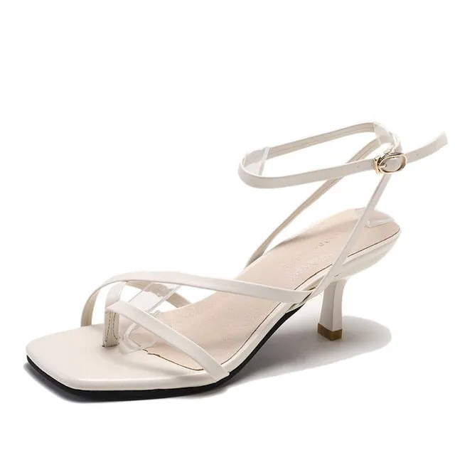 Women Pumps Summer Stiletto Ankle Strap Shoes Rome Sandals Woman Sexy Open Toe Party Sandals Fashion High Heel Ladies Shoes 2020
