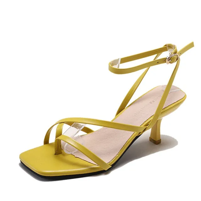 Women Pumps Summer Stiletto Ankle Strap Shoes Rome Sandals Woman Sexy Open Toe Party Sandals Fashion High Heel Ladies Shoes 2020