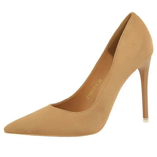 Women suede 4 inch heels stilettos high heel prom heels
