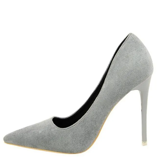 Women suede 4 inch heels stilettos high heel prom heels