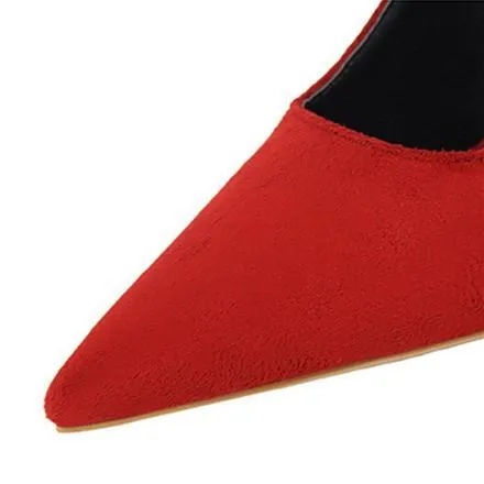 Women suede 4 inch heels stilettos high heel prom heels