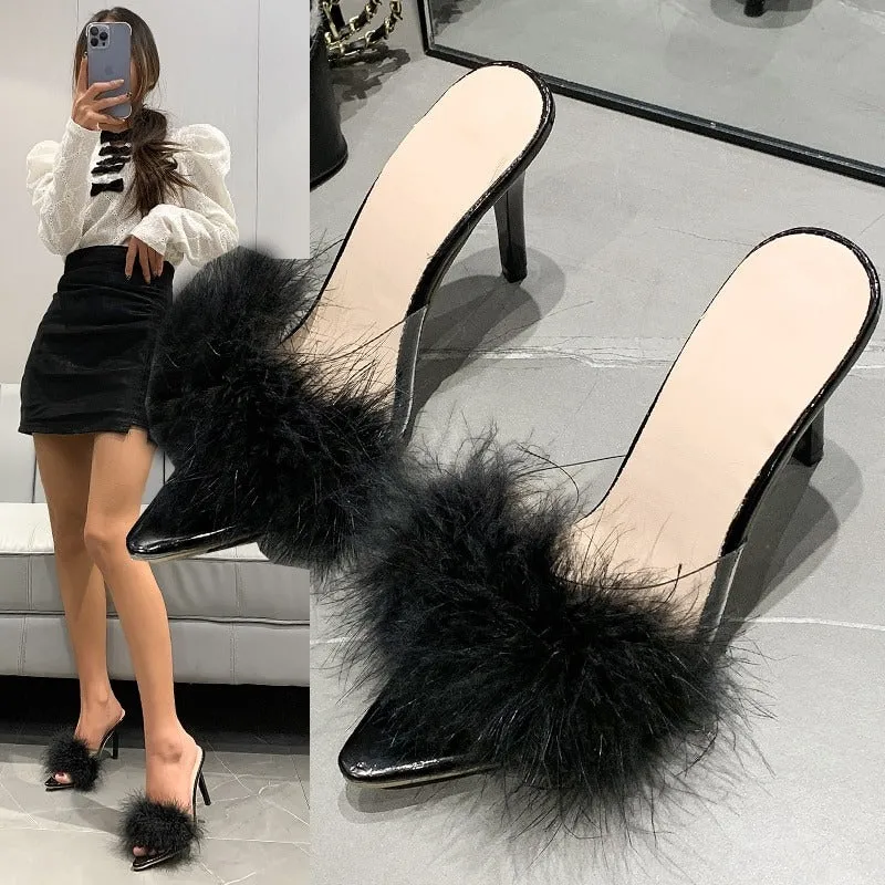 Women's High Heels Fur Style