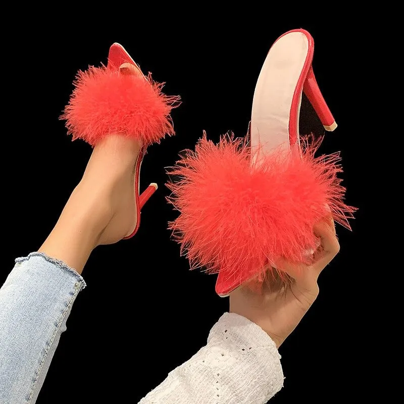 Women's High Heels Fur Style