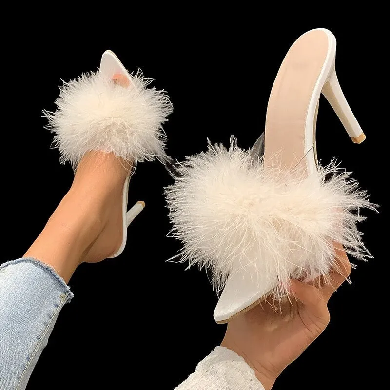 Women's High Heels Fur Style