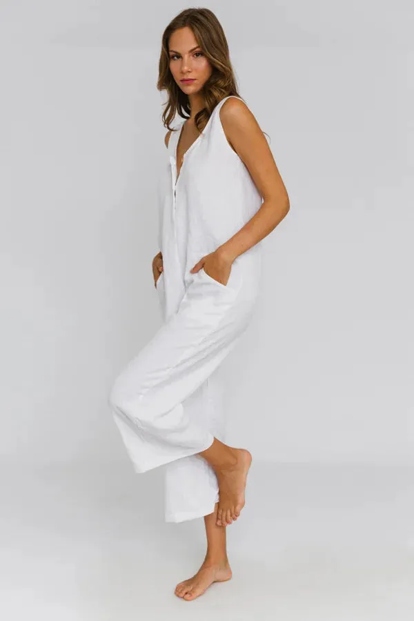 Women's linen jumpsuit jet-black - Ema
