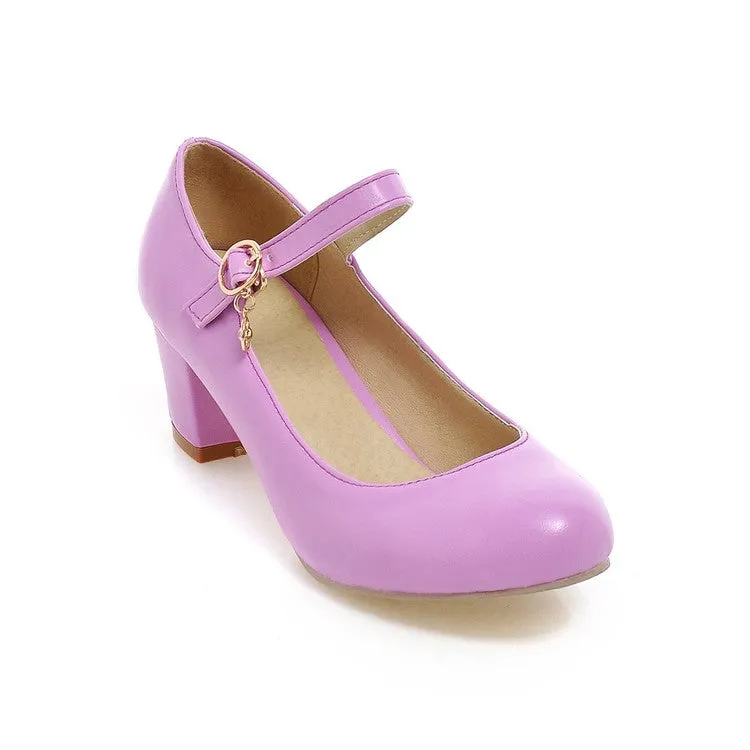 Women's Mary Jane Chunky Heel Pumps