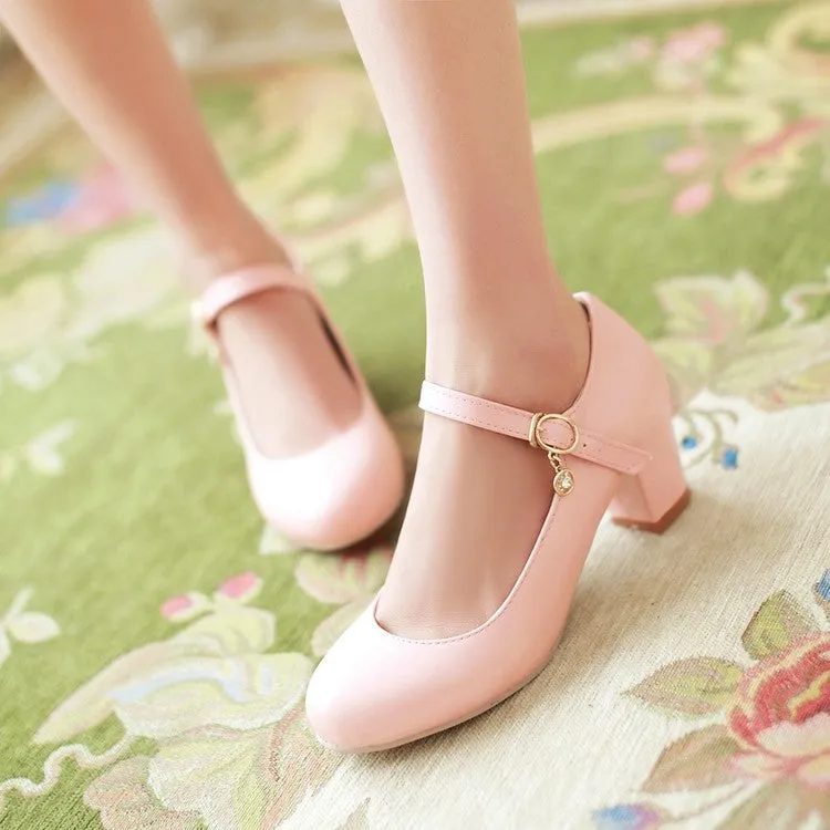 Women's Mary Jane Chunky Heel Pumps