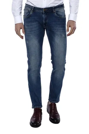 WSS Washed Dark Blue Men Jean Pants  - Singen