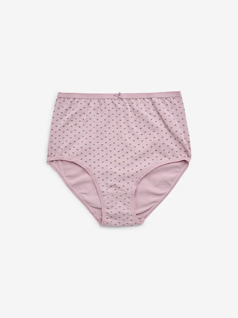 Wunderlove Violet Full Cotton-Blend Briefs - Pack of 3