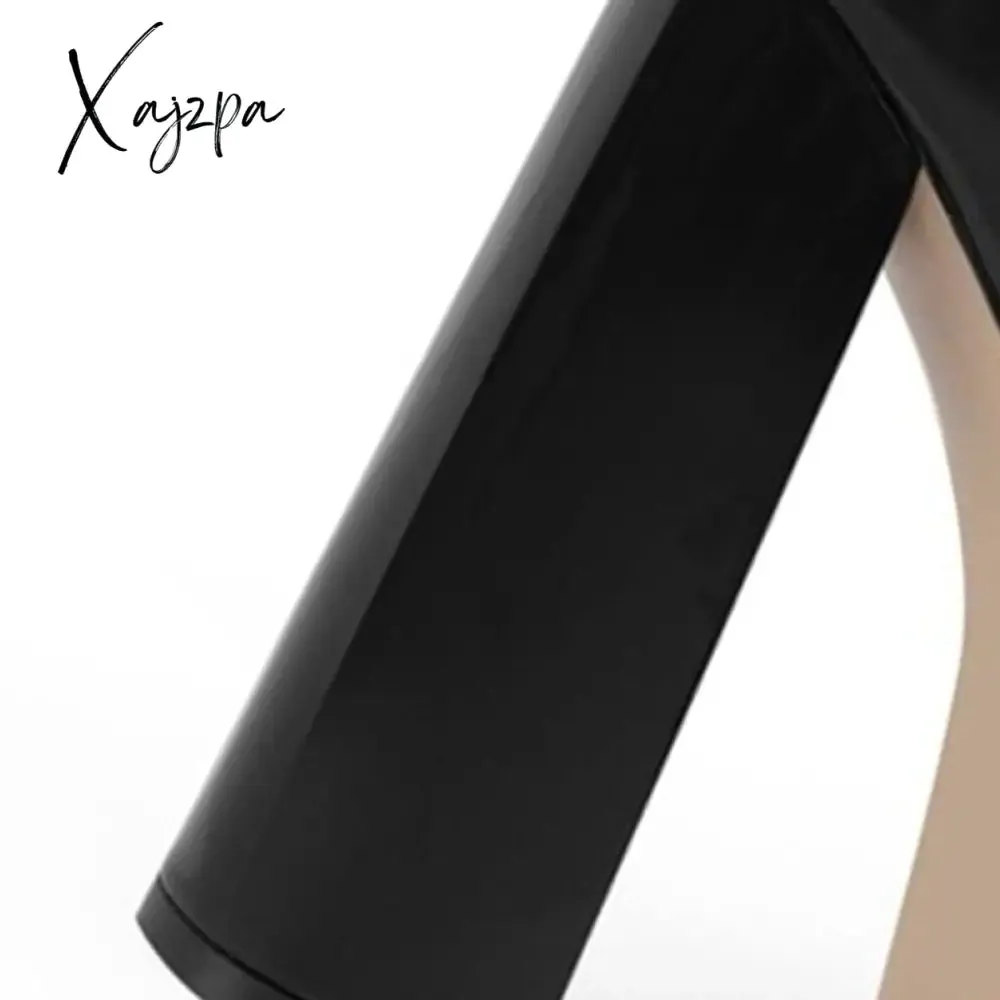 Xajzpa - Women's New Spring and Autumn Casual High Heels Sexy Thick Sole High Heels Mary Jane Shoes Black Platform High Heels