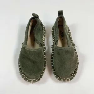 Zara khaki suede espadrilles 23